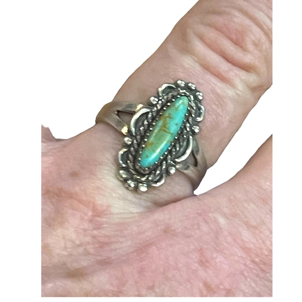 Vintage Sterling silver Bell Trading post Southwestern Turquoise  ring 925